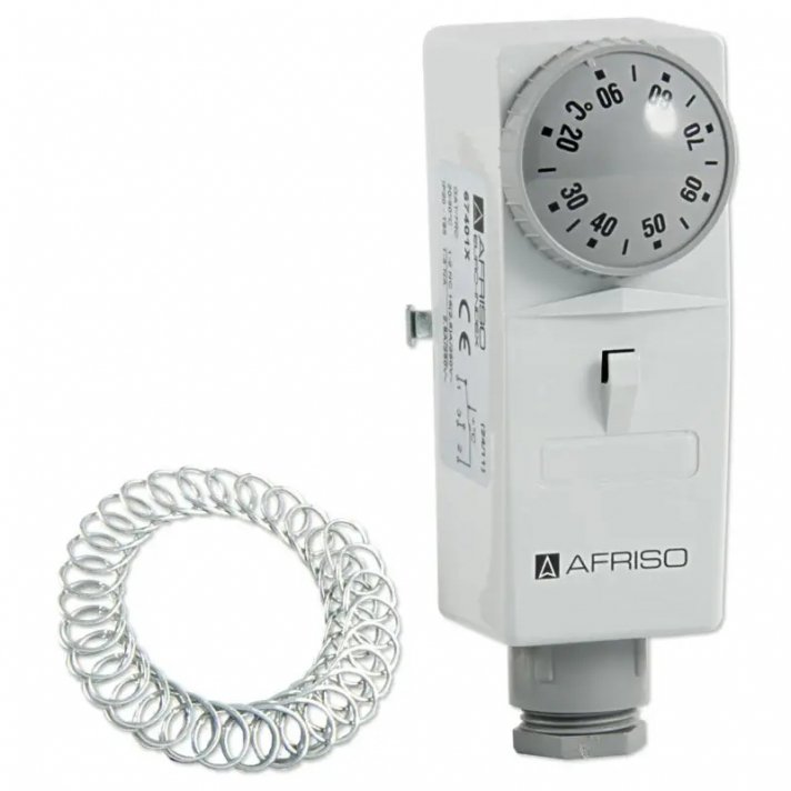 Afriso Anlegethermostat 0–90°C mit Außensensor