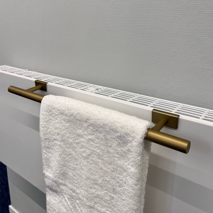 BSXL Handtuchhalter 400 mm für Heizkörper – Obenbefestigung Gold