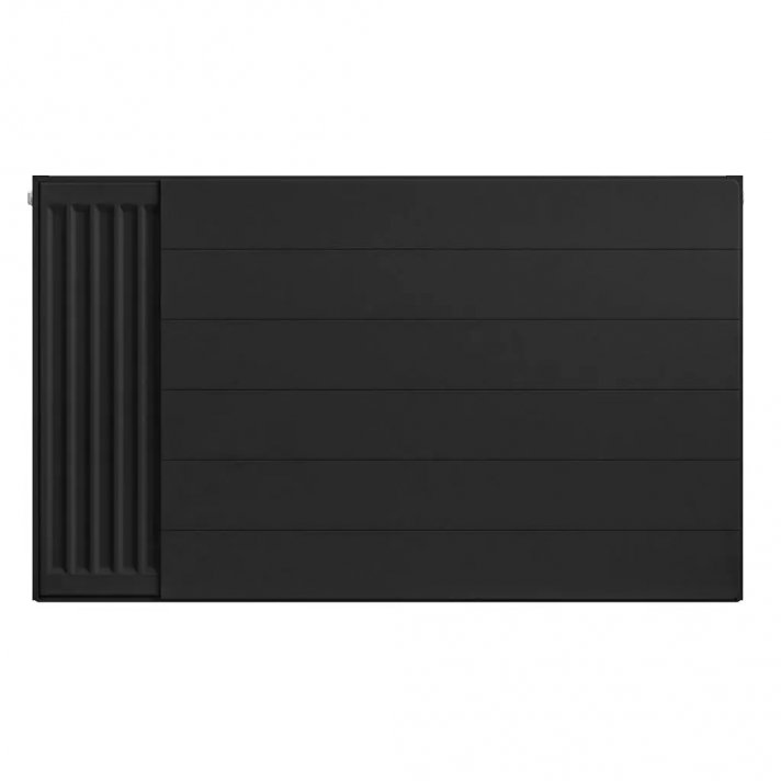 300x1400 T33 - 2535 watt | Mattschwarz | Lined 8 | Gestreifter Ventilheizkörper (VCM-Profil & VC-Profil Heizkörper)