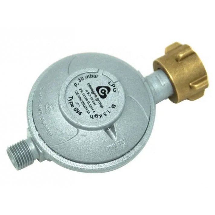 Flaschendruckminderer 37 mbar, Durchfluss 1,5 kg/h, Schlauchmutteranschluss