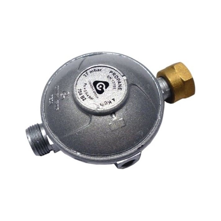 Flaschenregler 30–80 mbar, Durchfluss 2 kg/h, POL-Schlauchanschluss