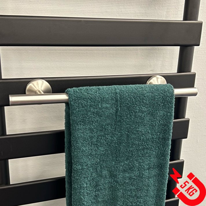 BSXL Magnetisches 800 mm Handtuchregal für Heizkörper – Gebürsteter Edelstahl
