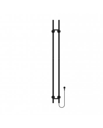 1500x168 – 120 Watt | Elektrischer Doppelstäbe-Handtuchheizkörper – Matt Schwarz
