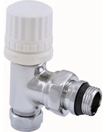 Luxus Thermostatventil vorbereitet 1/2" x 15 mm (M22) Klemm, winklig, Chrom