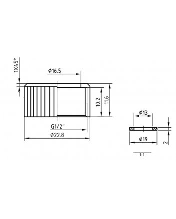 Riko Chrom-Schlauchverschraubungsset 1/2 x 1/2 mit Sicherungsring