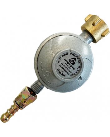 Flaschendruckminderer 37 mbar, Durchfluss 1,5 kg/h, POL-Schlauchanschluss