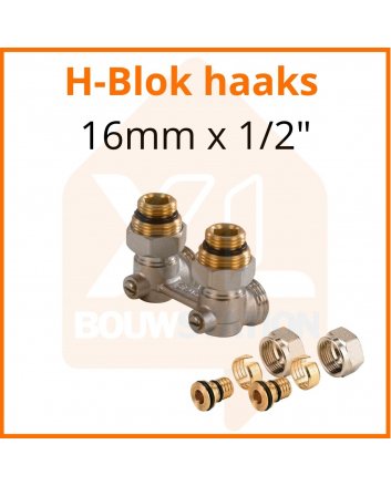 Zweirohr - Hahnblock in Eckform 16mm x 1/2''