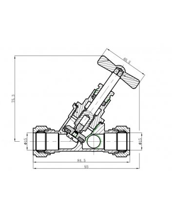 Riko Gastec-Absperrhahn 15 mm Klemm x Klemm mit Entleerung