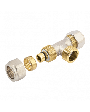 Bonfix Alu-Klemm x Außengewinde x Alu-Klemm T-Stück | 32 x 1 x 32