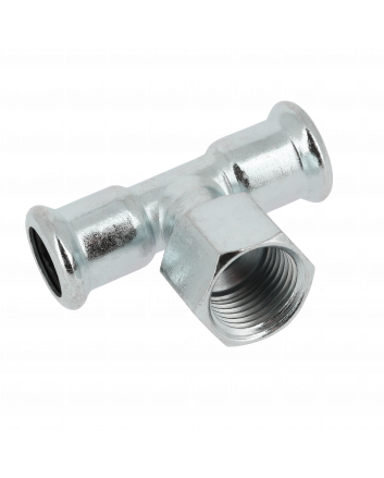 Bonfix Stahlverzinkt Press x Innengewinde x Klemm T-Stück (Heizung) | 22 x 3/4 x 22