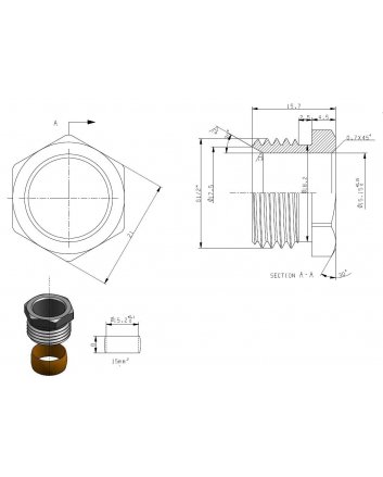Klemmset 1/2" x 15 mm, vernickelt