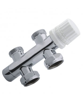 Thermostat-Unterblock 3/4", gerade, Chrom