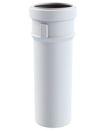 Safe-PP Abgasrohr Länge 1000 mm x Ø80 mm Weiß PP