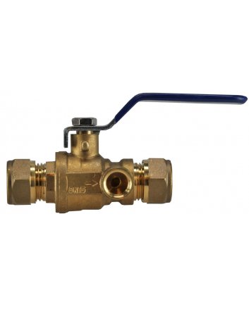 Riko Wasser-Kugelabsperrhahn 12 mm Klemm x Klemm mit Entleerung