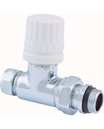 Luxus Thermostatventil vorbereitet 1/2" x 15 mm (M22) Klemm, gerade, Chrom