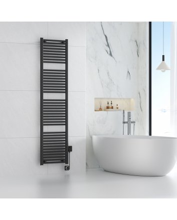 Elara Elektrischer Heizkörper Smart WiFi 181,7 x 45 cm Matt Schwarz