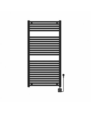 Elara Elektrischer Heizkörper Smart WiFi 118,5 x 60 cm Matt Schwarz