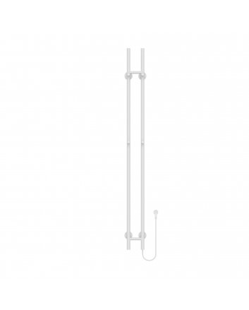 1500x168 – 120 Watt | Elektrischer Doppelstäbe-Handtuchheizkörper – Weiß