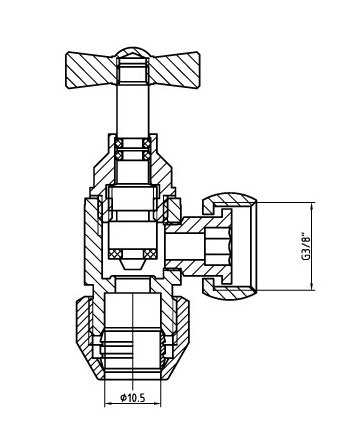 Riko Eckventil 3210 3/8 x 10 mm Chrom