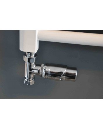 Wiesbaden Luxuriöses Thermostat-Anschlussset für Heizkörper, gerade, Chrom