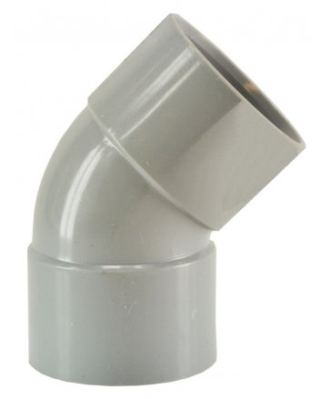 Abflussbogen Doppelmuffe 32 mm 45 Grad PVC