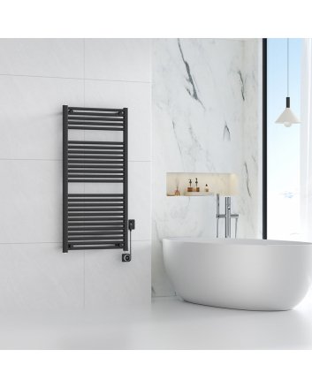 Elara Elektrischer Heizkörper Smart WiFi 118,5 x 60 cm Matt Schwarz