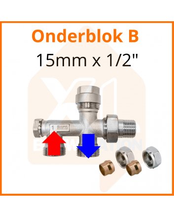 Einrohrventil B 15mm x 1/2''