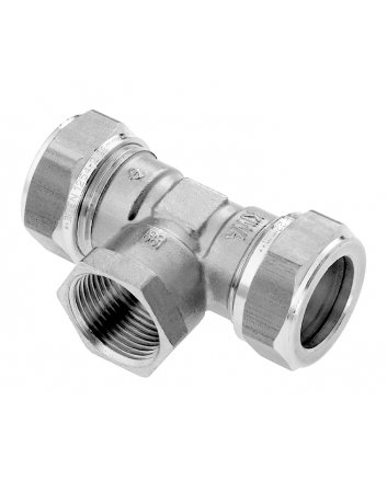 Bonfix verzinnt Klemm x Innengewinde x Klemm T-Stück | 15 x 1/2 x 15