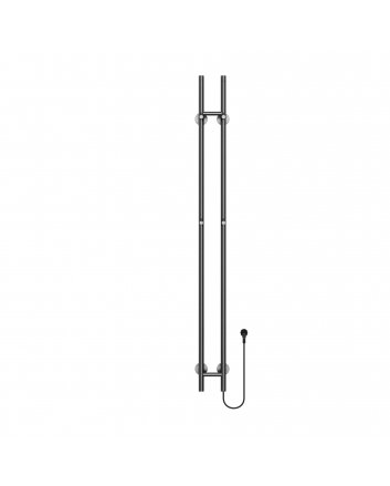 1500x168 – 120 Watt | Elektrischer Doppelstäbe-Handtuchheizkörper – Gunmetal