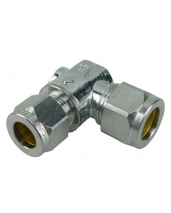 Riko Chrom Mini-Kugelhahn Winklig Klemm 15 mm x 15 mm