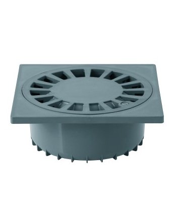 Bodenablauf mit Unterauslass 15 cm x 15 cm 50 mm PVC