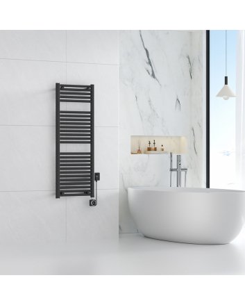 Elara Elektrischer Heizkörper Smart WiFi 118,5 x 45 cm Matt Schwarz
