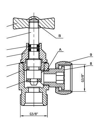 Riko Eckventil 3200 3/8 x 3/8 Messing