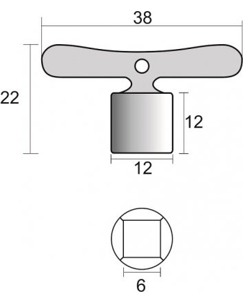 Riko Ersatzschlüssel für 1/2 Zapfhähne Zink