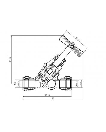 Riko Gastec-Absperrhahn 12 mm Klemm x Klemm mit Entleerung