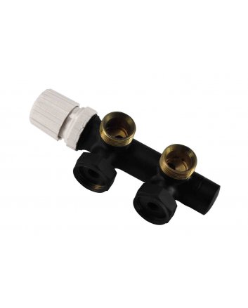 Thermostat-Unterblock 3/4", winklig-links, Matt Schwarz