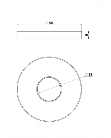 Slim Rosette Auslauf Einhebel-Waschtischarmatur 50 mm Gebürsteter Stahl