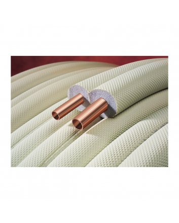 Klimaanlagen-Kupferrohr Doppel mit Isolierung – Ohne Kupplungen – 1/4" – 1/2" – 20 m
