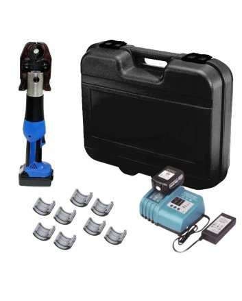 Alpha Akku-Pressmaschine Set EZ-1930 (Presszange, 18V Ladegerät, 2x Akku, 4x Backen)