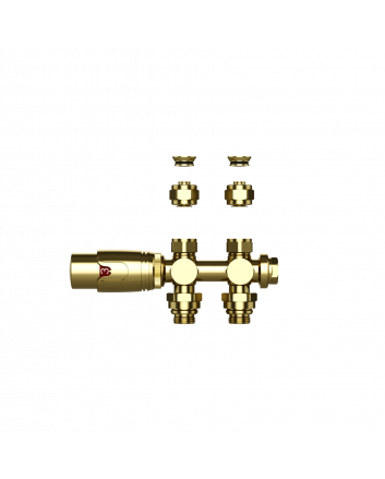 Thermostatventil für Wand- und Bodenanschluss gebürstetes Gold M30