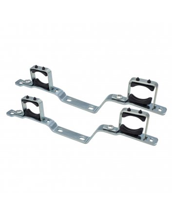 Doppelte Aufhängebügel für Verteiler Messing Vernickelt 1" 2 St./Set