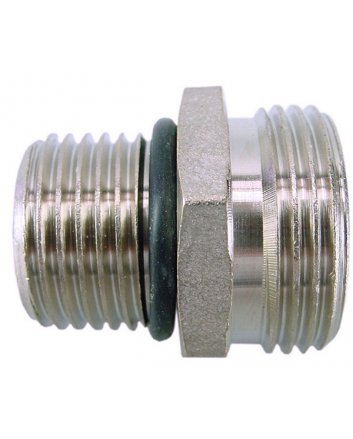 Rd-901 Nippel 1/2" Außengewinde lang x 3/4" Eurokonus + O-Ring, vernickelt