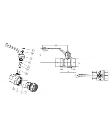 Riko 1050 Kugelhahn mit Aluminiumhebel 1