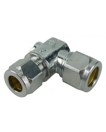 Riko Chrom Mini-Kugelhahn Winklig Klemm 12 mm x 12 mm