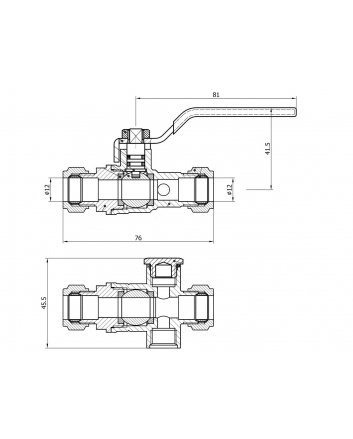 Riko Wasser-Kugelabsperrhahn 12 mm Klemm x Klemm mit Entleerung