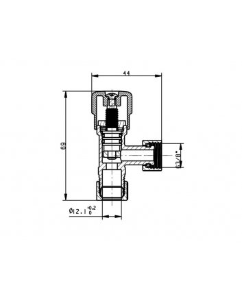 Riko Eckventil 3/8 x 12 mm Klemm, Chrom