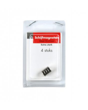 Blister Mini-Scheibenmagnet stark 10x3 mm / 4 Stück
