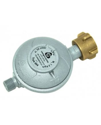Flaschendruckminderer 37 mbar, Durchfluss 1,5 kg/h, Schlauchmutteranschluss