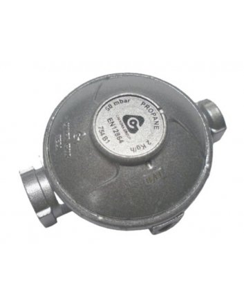 Einstufiger Druckregler 37 mbar, Durchfluss 2 kg/h, 1/4" Innengewinde x 1/4" Innengewinde