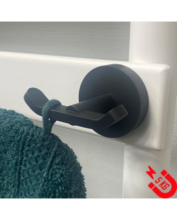 BSXL Magneet-Line Schwarz – Magnetischer doppelter Handtuchhaken